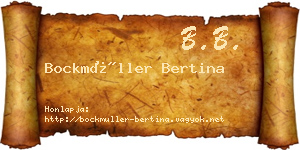 Bockmüller Bertina névjegykártya